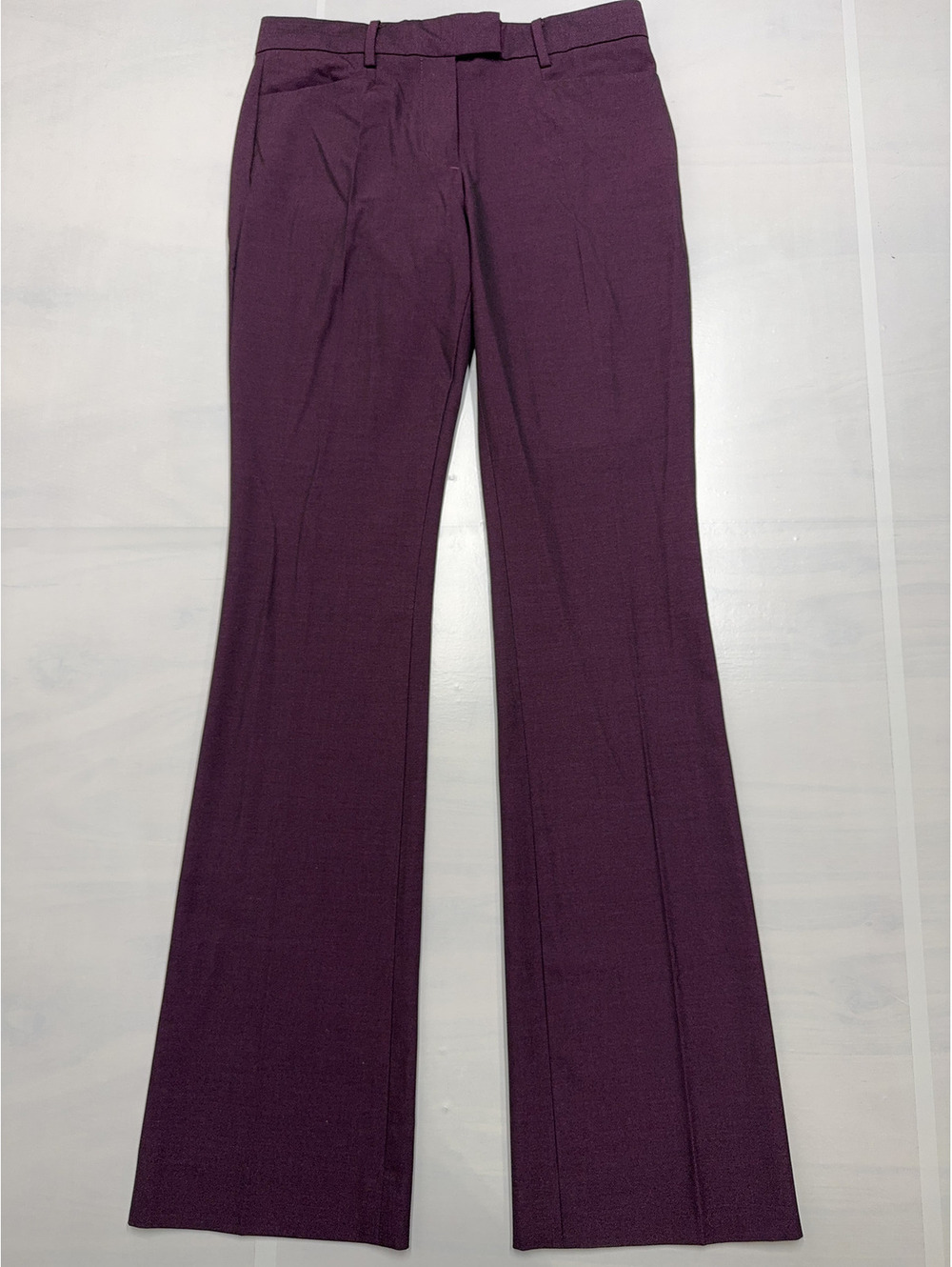 Gap Women's Modern Boot Pants Stretch Solid Size 00R 28x32.5 Plum Office Pants